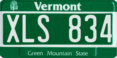 VT license plate XLS834