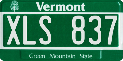 VT license plate XLS837