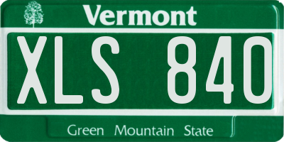 VT license plate XLS840
