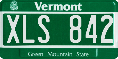 VT license plate XLS842