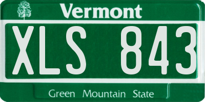 VT license plate XLS843