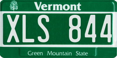 VT license plate XLS844