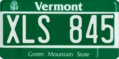 VT license plate XLS845