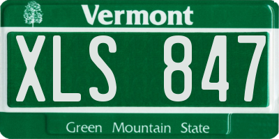 VT license plate XLS847