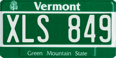 VT license plate XLS849