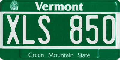 VT license plate XLS850