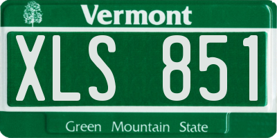 VT license plate XLS851