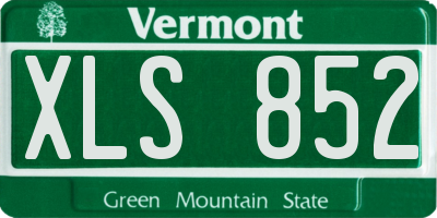 VT license plate XLS852