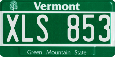 VT license plate XLS853