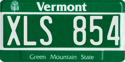 VT license plate XLS854