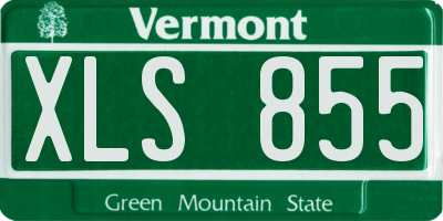 VT license plate XLS855