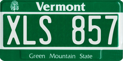 VT license plate XLS857