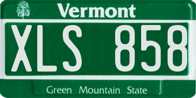 VT license plate XLS858