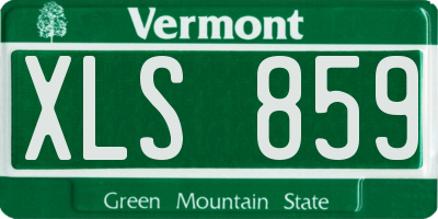 VT license plate XLS859