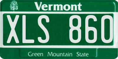 VT license plate XLS860