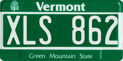 VT license plate XLS862