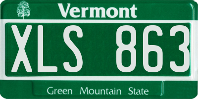 VT license plate XLS863