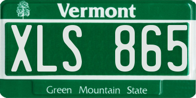 VT license plate XLS865