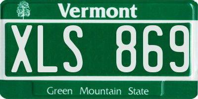 VT license plate XLS869