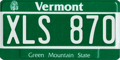VT license plate XLS870