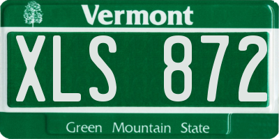 VT license plate XLS872