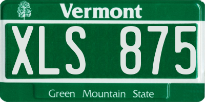 VT license plate XLS875