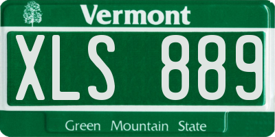 VT license plate XLS889