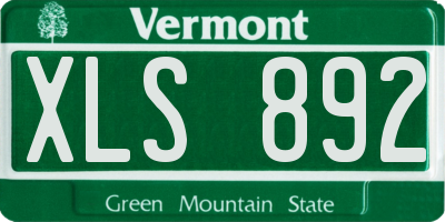 VT license plate XLS892