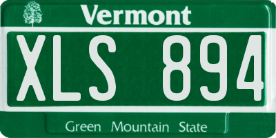 VT license plate XLS894