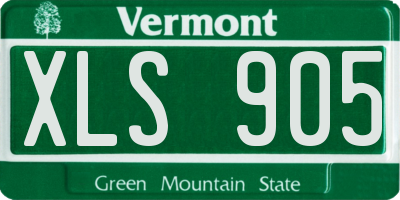 VT license plate XLS905