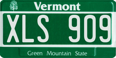 VT license plate XLS909