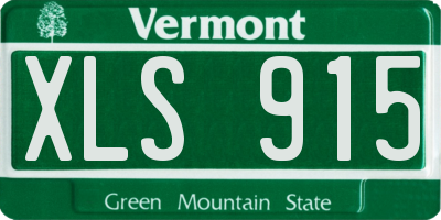 VT license plate XLS915