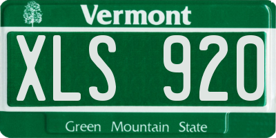 VT license plate XLS920