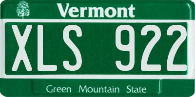 VT license plate XLS922