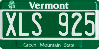 VT license plate XLS925