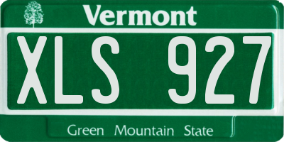 VT license plate XLS927
