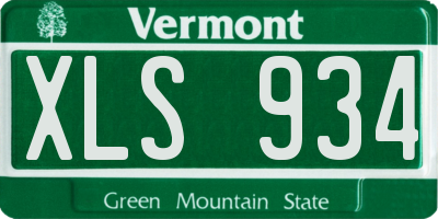 VT license plate XLS934