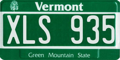 VT license plate XLS935