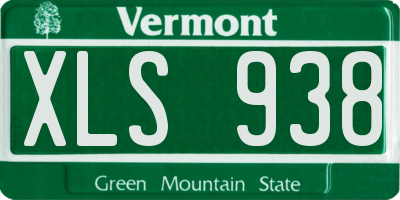 VT license plate XLS938
