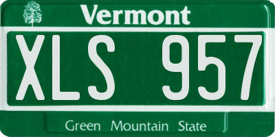 VT license plate XLS957