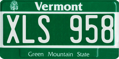 VT license plate XLS958