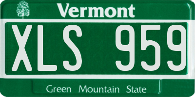 VT license plate XLS959