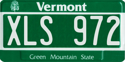VT license plate XLS972