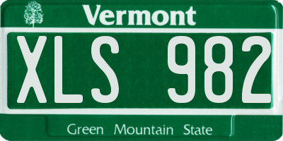 VT license plate XLS982