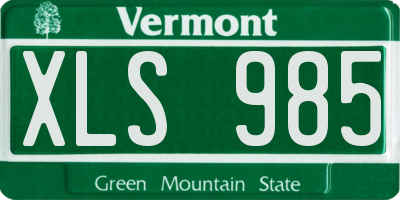 VT license plate XLS985