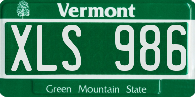 VT license plate XLS986
