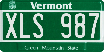 VT license plate XLS987