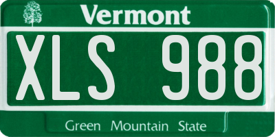 VT license plate XLS988