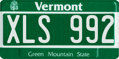 VT license plate XLS992