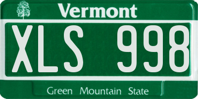 VT license plate XLS998